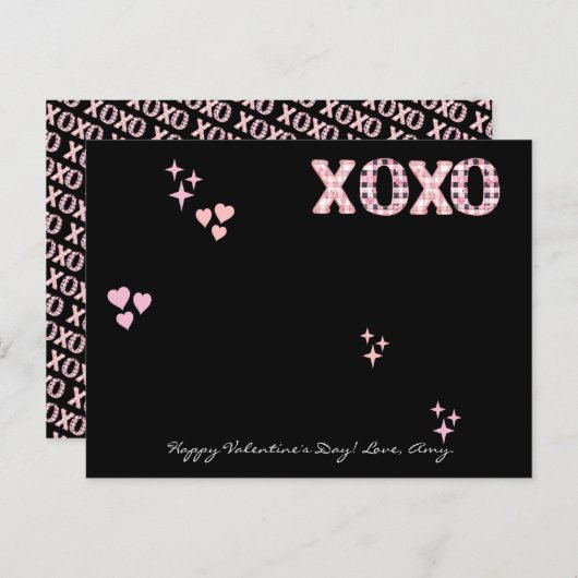Modernes XOXO Valentine's Day Custom Foto & Text P Postkarte (Vorne/Hinten)