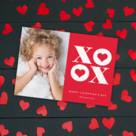 Modernes XOXO Valentinstag-Foto Feiertagskarte