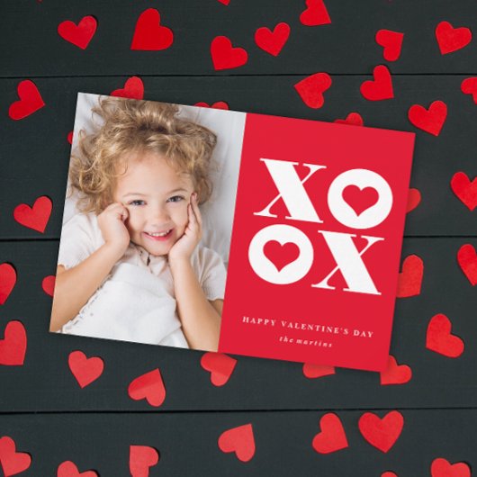 Modernes XOXO Valentinstag-Foto Feiertagskarte