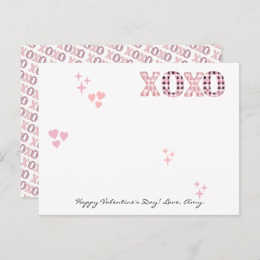 Modernes XOXO Valentinstag kundenspezifisches Foto Postkarte (Vorne/Hinten)