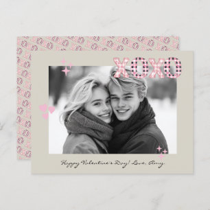 Modernes XOXO Valentinstag kundenspezifisches Foto Postkarte
