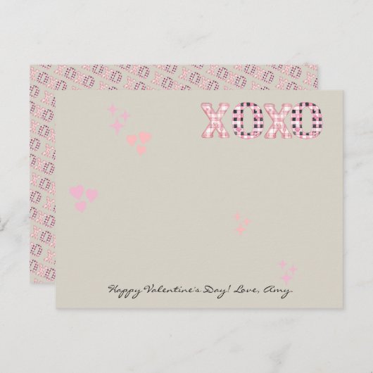 Modernes XOXO Valentinstag kundenspezifisches Foto Postkarte (Vorne/Hinten)