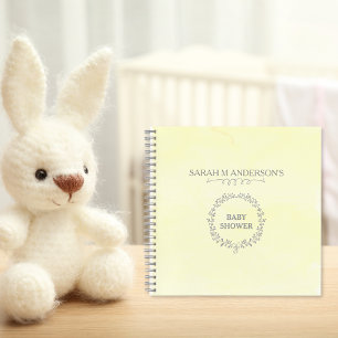 Modernes Yellow Floral Baby Showbook Notizblock