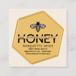 Modernes Yellow Hexagon-Geschäft mit stilisierten  Quadratische Visitenkarte