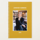 Modernes Yellow Mustard Weekly Business Foto Planer (Vorderseite)