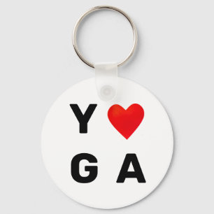 Modernes Yoga-Herz Schlüsselanhänger