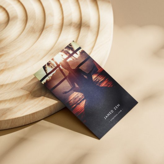 Modernes Yoga Instructor Wellness Monogram Qr Visitenkarte