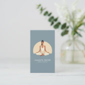 Modernes Yoga/Mindfulness Lotus Pose Socials QR Co Visitenkarte (Stehend Vorderseite)