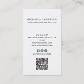 Modernes Yoga/Mindfulness Lotus Pose Socials QR Co Visitenkarte (Rückseite)