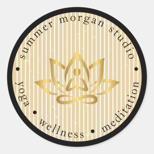 Modernes Yoga-Studio-Logo-Sticker Runder Aufkleber (Vorderseite)