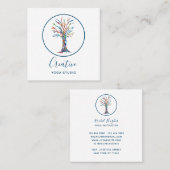 Modernes Yoga Studio Quadratische Visitenkarte (Vorne/Hinten)