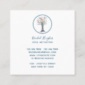 Modernes Yoga Studio Quadratische Visitenkarte (Rückseite)