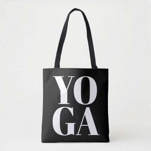 Modernes Yoga-Training für Schwarz-Weiß-Typografie Tasche (Vorderseite)