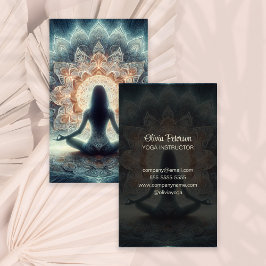 Modernes Yoglehrer Mandala Yogi Girl Visitenkarte