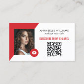 Modernes YouTube-Foto Visitenkarte (Rückseite)