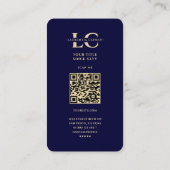 Modernes Zahnarzt Monogram Midnight Blue Gold Dent Visitenkarte (Rückseite)