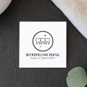 Modernes Zahnarzt-Zähne-schwarzes Logo Quadratische Visitenkarte