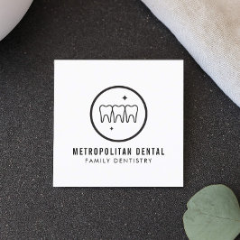 Modernes Zahnarzt-Zähne-schwarzes Logo Quadratische Visitenkarte