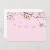 Modernes zartes Blossom Blumenrosa Vielen Dank Postkarte (Vorne/Hinten)