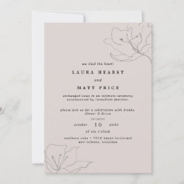 Modernes, zartes, rosafarbenes, florales Ambiente Einladung