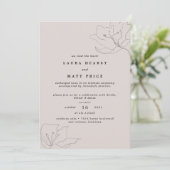 Modernes, zartes, rosafarbenes, florales Ambiente Einladung (Stehend Vorderseite)