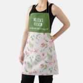 Modernes, zauberhaftes rosa grünes Blumenmuster Schürze (InSitu)