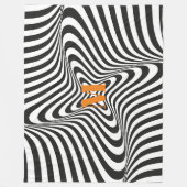 Modernes Zebra Design Retro Wave Monogramm Fleecedecke (Vorderseite)