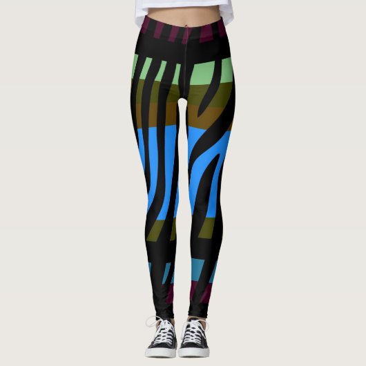 Modernes Zebra-Druckmuster #3 Leggings (Vorderseite)