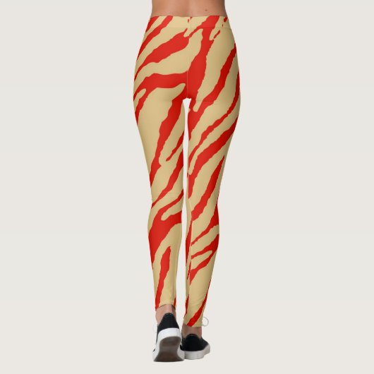 Modernes Zebra-Druckmuster Leggings (Rückseite)