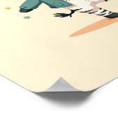 Modernes Zebra Kinderzimmer Safari Poster (Ecke)