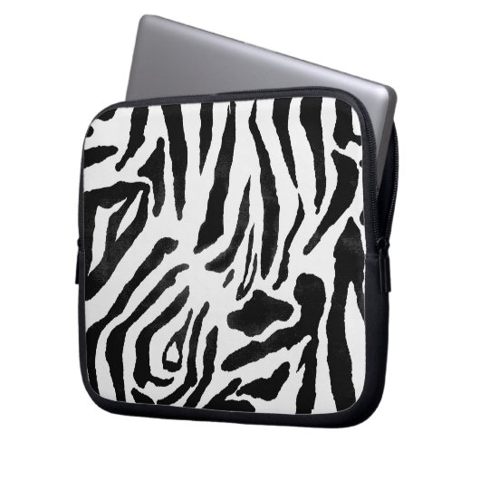 Modernes Zebra Laptopschutzhülle (Vorderseite Links)