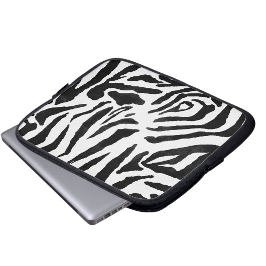 Modernes Zebra Laptopschutzhülle (Vorne Knopf)