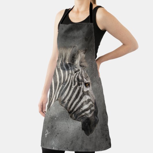 Modernes Zebra Portrait Wildlife Schürze (InSitu)