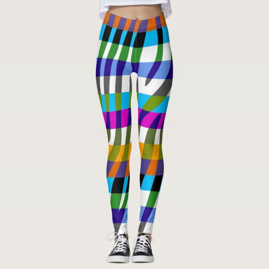 Modernes Zebra Print Muster #10 Leggings (Vorderseite)