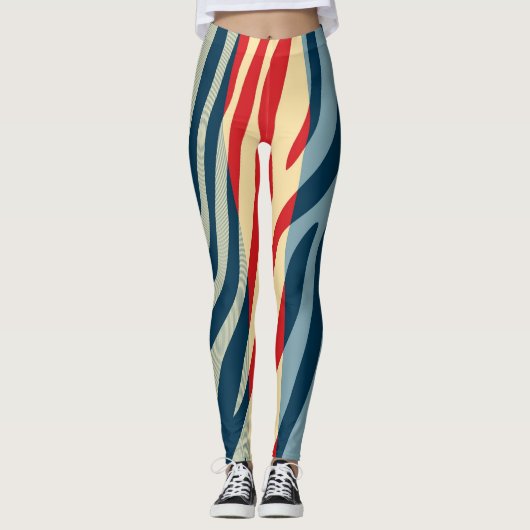 Modernes Zebra Print Muster #13 Leggings (Vorderseite)