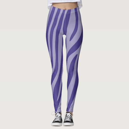 Modernes Zebra Print Muster #17 Leggings (Vorderseite)