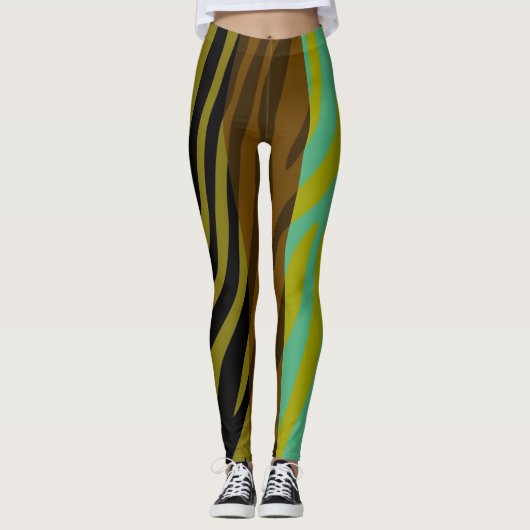 Modernes Zebra Print Muster #18 Leggings (Vorderseite)