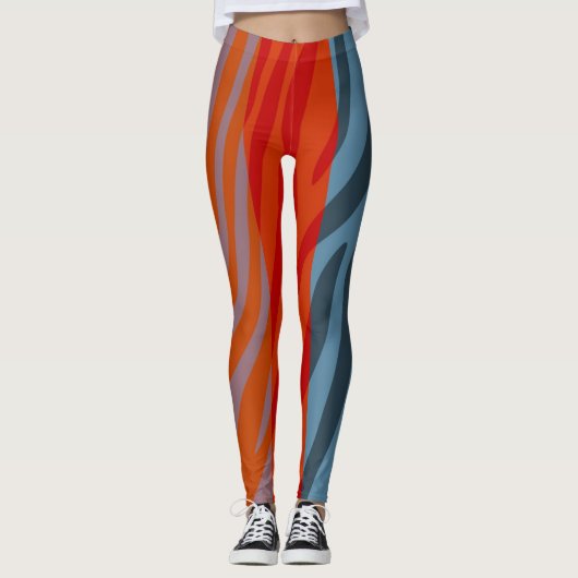 Modernes Zebra Print Muster #20 Leggings (Vorderseite)