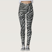 Modernes Zebra Schwarz-weiß Leggings (Vorderseite)