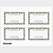 Modernes Zebra Stripe Author Signature Buchzeichen Rechteckiger Aufkleber (Blatt)