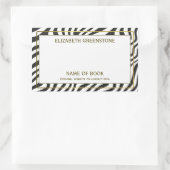 Modernes Zebra Stripe Author Signature Buchzeichen Rechteckiger Aufkleber (Tasche)
