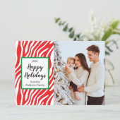 Modernes Zebra Stripe Custom Foto Feiertagskarte (Stehend Vorderseite)