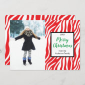 Modernes Zebra Stripe Custom Foto Feiertagskarte (Vorne/Hinten)
