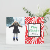 Modernes Zebra Stripe Custom Foto Feiertagskarte (Stehend Vorderseite)