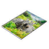 Modernes zebras Tropical DschungelSpiral Foto Note Notizblock (Linke Seite)