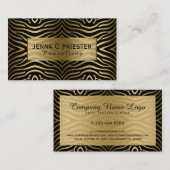 Modernes Zebrastreifen-Muster aus schwarzem und go Visitenkarte (Vorne/Hinten)