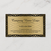 Modernes Zebrastreifen-Muster aus schwarzem und go Visitenkarte (Rückseite)