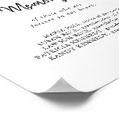 Modernes Zeichen für das liebende Gedächtnis Poster (Ecke)