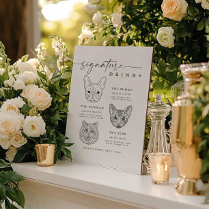 Modernes Zeichen für Hunde und Katzen - Getränke B Poster