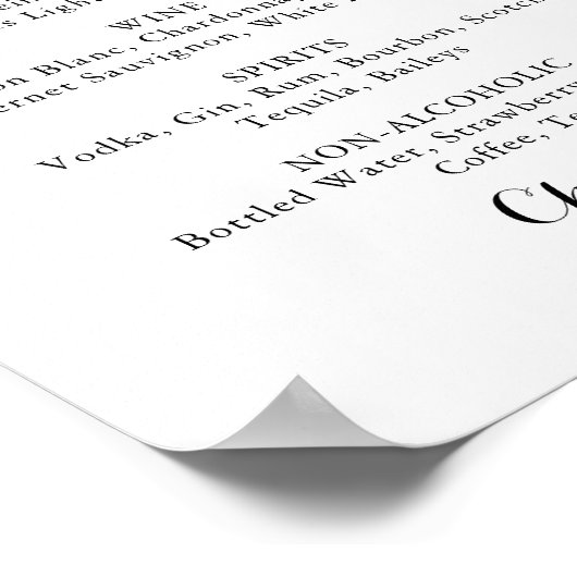 Modernes Zeichen für kalligraphische Hochzeitsgetr Poster (Ecke)